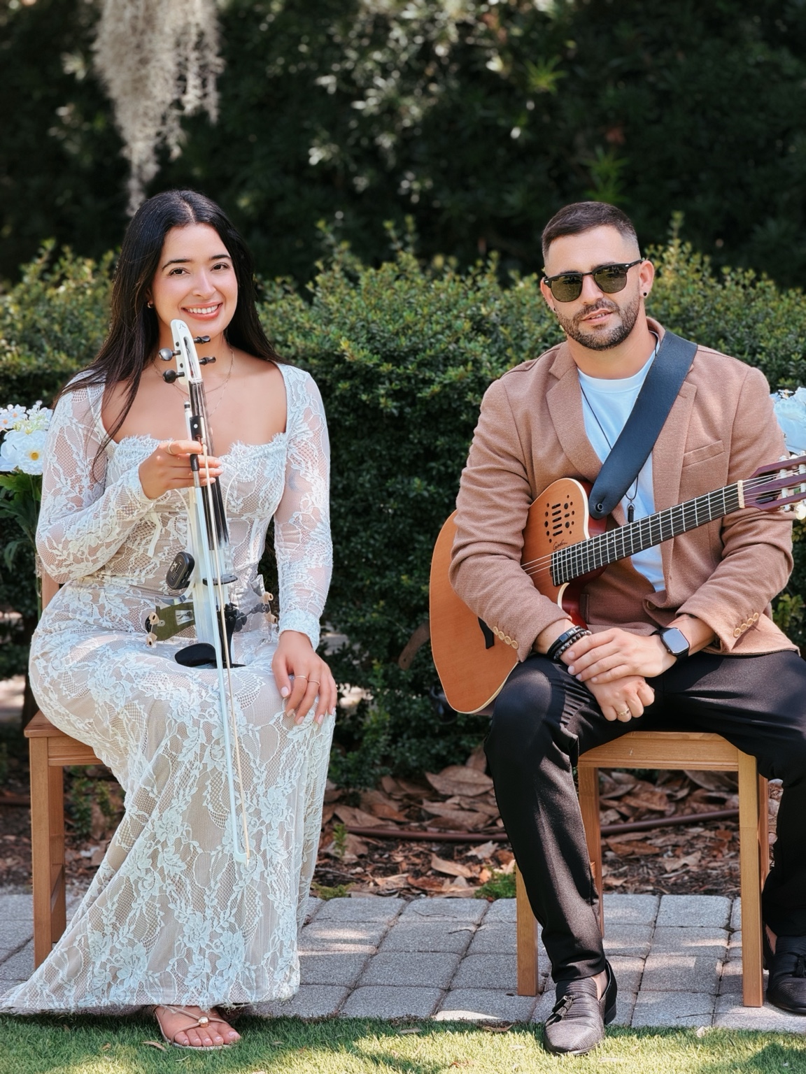 Ofrey collaborating with a violinist
